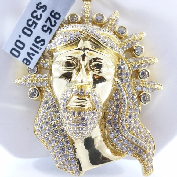 🧡 Solid 925 SS Jesus Pendant + 24" Chain - Picture 3 of 8